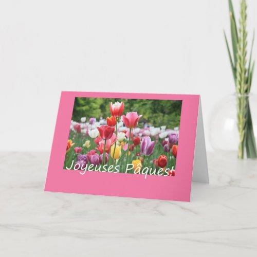 French Easter Tulips Holiday Card