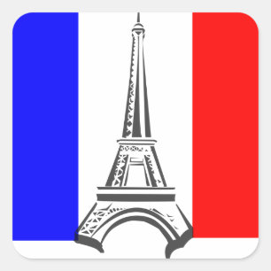 French eiffel square sticker
