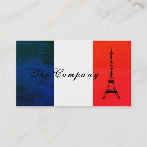 French Eiffel Tower Flag France Business Card