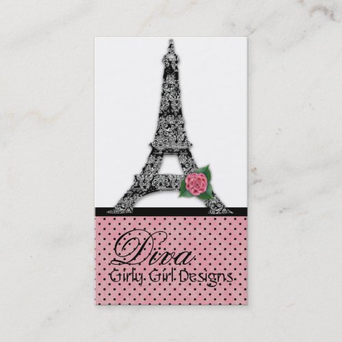 French Eiffel Tower Girly Girl Diva Business Card2