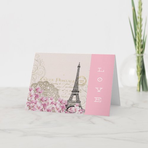 French Eiffel Tower Valentine Card