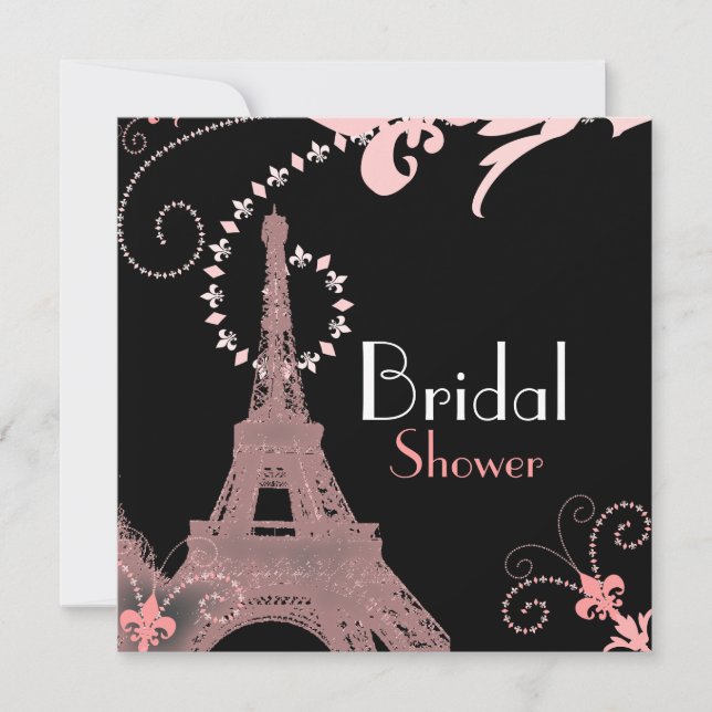 French eiffel tower vintage paris bridal shower invitation (Front)