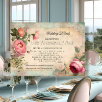 French Elegant Floral Vintage Blue Wedding Details