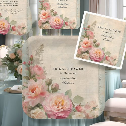 French Elegant Floral Vintage Bridal Shower Tea Paper Plates