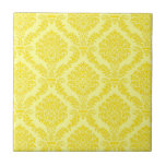 French Empire Damask In Yellow And Cream Tile at Zazzle