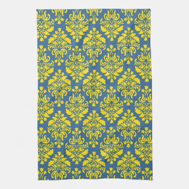 French Empire Damask Pattern #1 Kitchen Towel (Vertical)