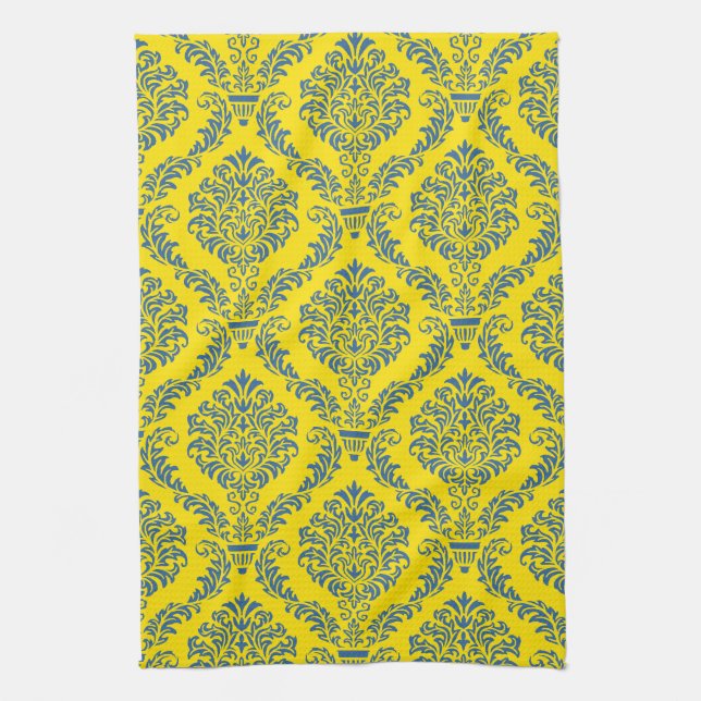 French Empire Damask Pattern #5 Kitchen Towel (Vertical)