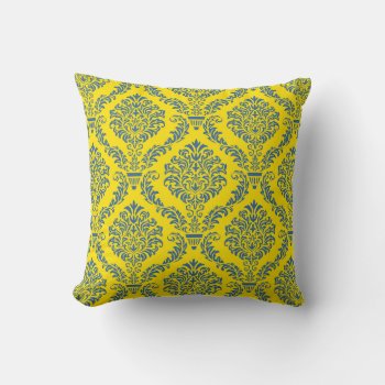 French Empire Damask Pattern #5 Throw Pillow by SunshineDazzle at Zazzle