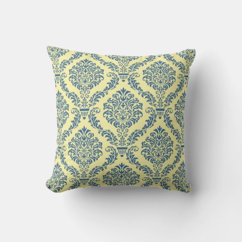 French Empire Damask Pattern 6 Throw Pillow