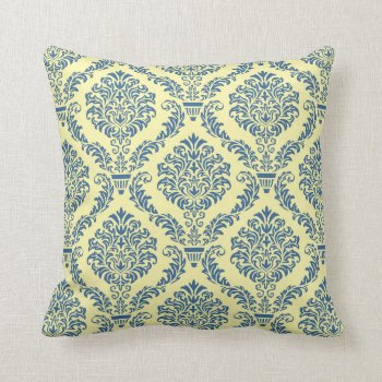 French Empire Damask Pattern #6 Throw Pillow by SunshineDazzle at Zazzle
