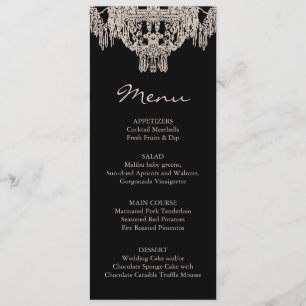 French/English Chandelier Wedding Menu