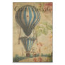 French Ephemera Blue Hot Air Balloon Decoupage Tissue Paper