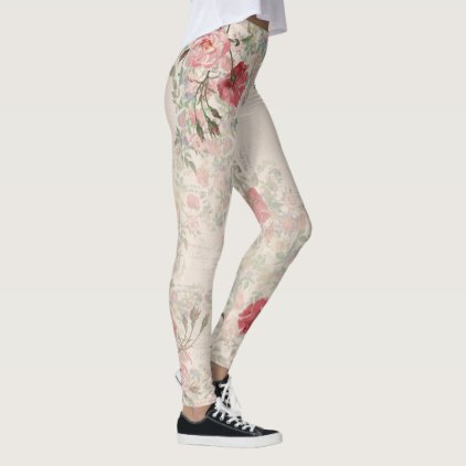 French Ephemera Rose Floral All Over Print Legging