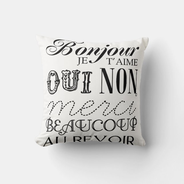 French Essentials Throw Pillow (Front)