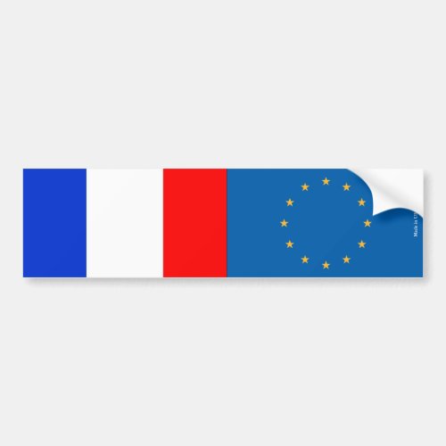 French  European Union Flags Bumper Sticker