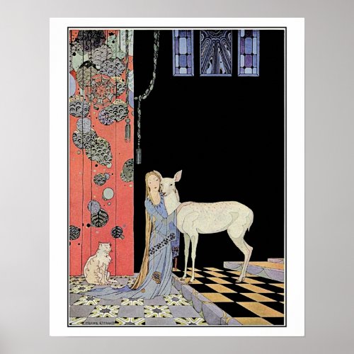 French fairy tales Blondine and Bonne_Biche Poster