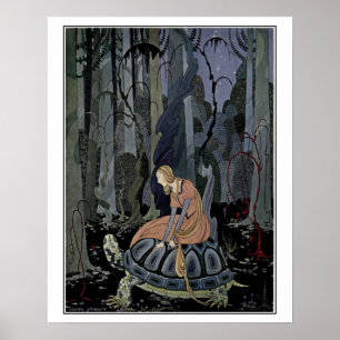 French fairy tales: Blondine on turtle Poster
