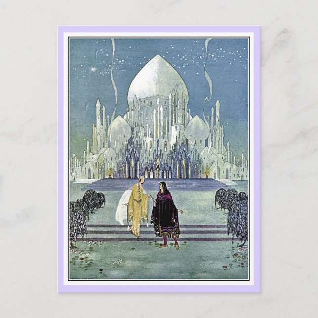 French fairy tales: Princess and Prince Charming Postcard (Front)