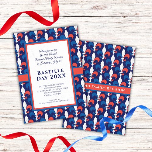 French Family Reunion Bastille Day 14 Juillet Invitation