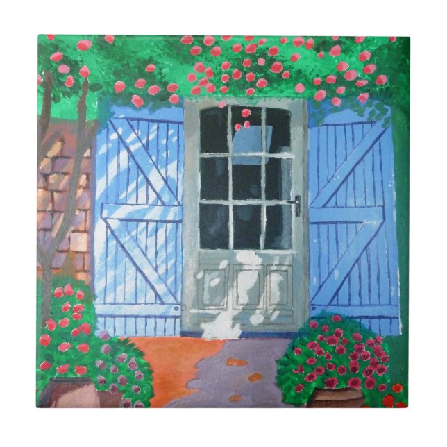 French farm yard ceramic tile (Front)