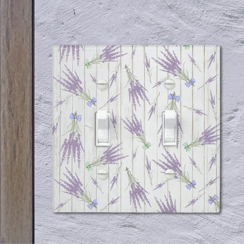 French Farmhouse Lavender Bundle and Bows Pattern Light Switch Cover