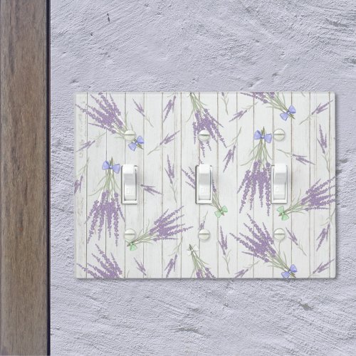French Farmhouse Lavender Bundle and Bows Pattern Light Switch Cover