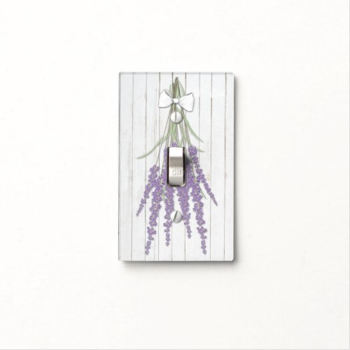 French Farmhouse Lavender Bundle White Bow Light Switch Cover