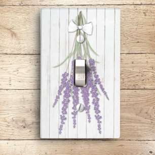 French Farmhouse Lavender Bundle White Bow Light Switch Cover