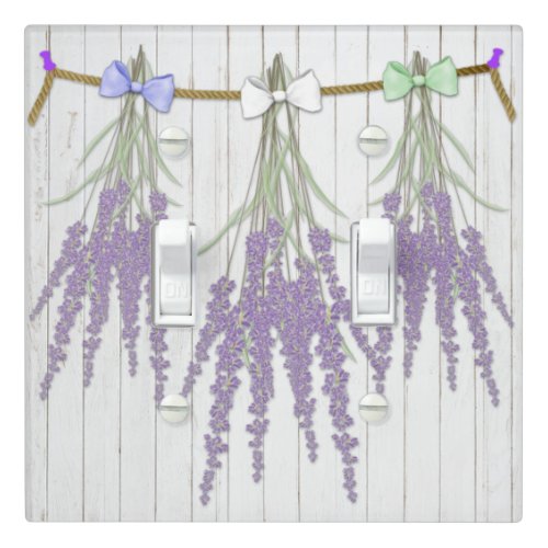 French Farmhouse Lavender Bundles and Bows Light Switch Cover