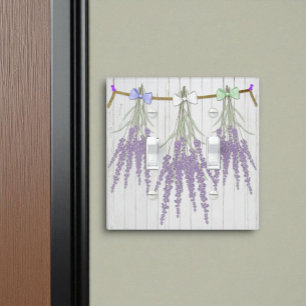 French Farmhouse Lavender Bundles and Bows Light Switch Cover
