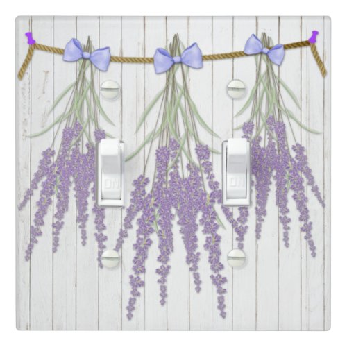 French Farmhouse Lavender Bundles Purple Bow Light Switch Cover