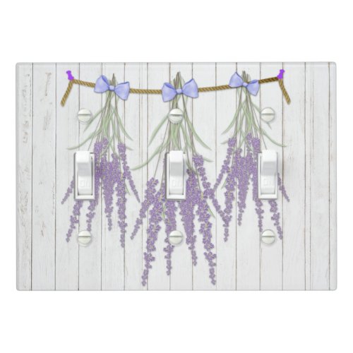 French Farmhouse Lavender Bundles Purple Bow Light Switch Cover