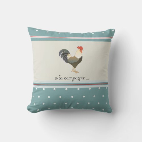French Farmhouse vintage  Rooster  Throw Pillow
