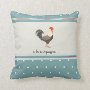 French Farmhouse vintage Rooster Throw Pillow