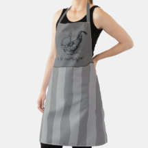 French Farmhouse vintage stripes ,chicken Apron