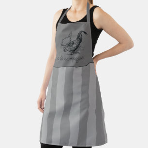 French Farmhouse vintage stripes ,chicken Apron