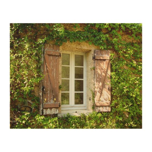 French Farmhouse Window  Shutters Wood Wall Art