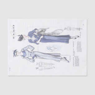 French Fashion Advertisement Chic Dress Decoupage  Tissue Paper