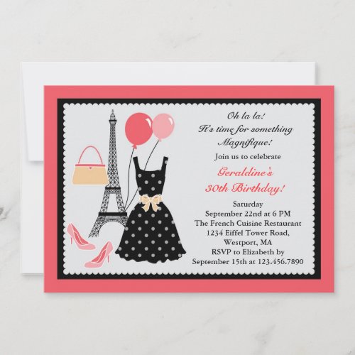 French Fashion Birthday Invitation