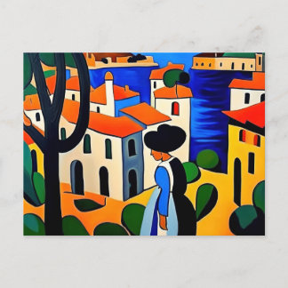 French Fauvism Art Painting Holiday Postcard