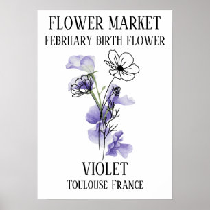 French February Birth Flower Printable Poster