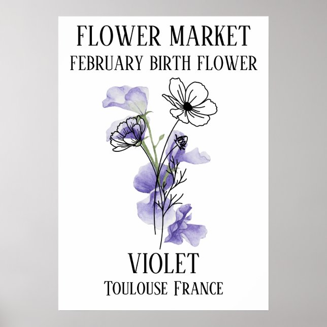 French February Birth Flower Printable Poster (Front)