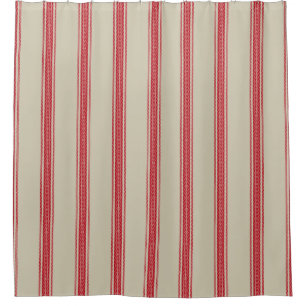 French Feed Sack Stripe Style Shower Curtain