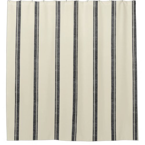 French Feed Sack Stripe Style Shower Curtain