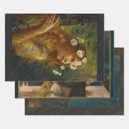 FRENCH FINE ART OF GASTON BUSSIERE DECOUPAGE WRAPPING PAPER SHEETS