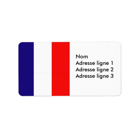 French Flag Address Label Or Name Tag