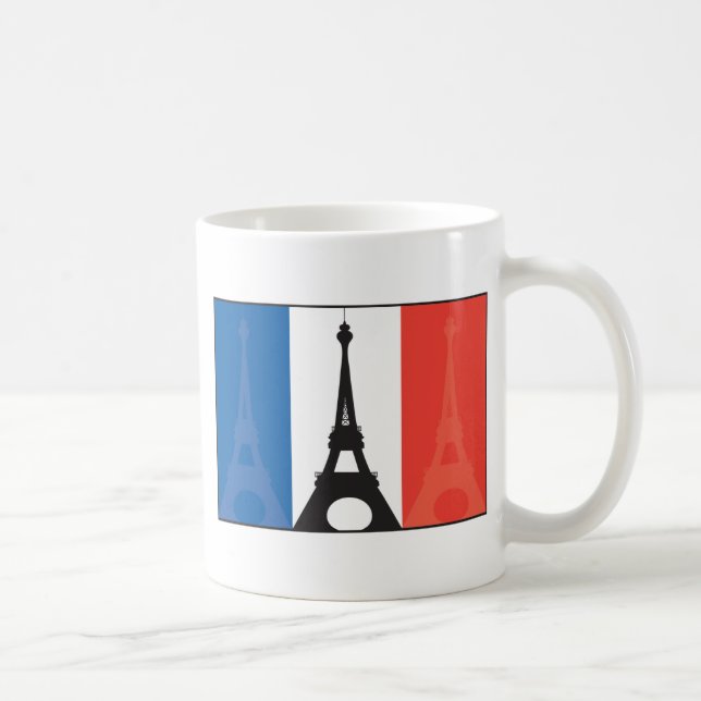 French Flag and Eiffel Tower Coffee Mug (Right)