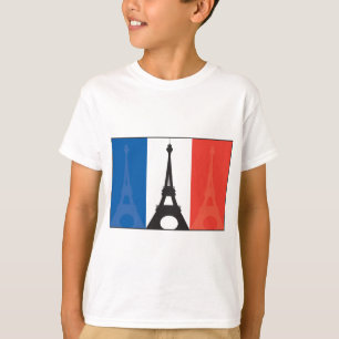 French Flag and Eiffel Tower T-Shirt