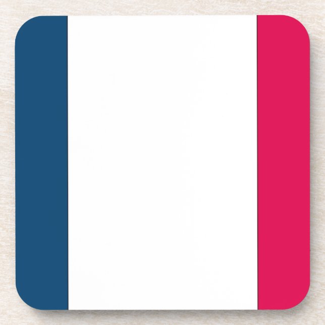 French Flag Beverage Coaster (Front)