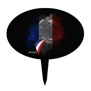 French flag cake topper